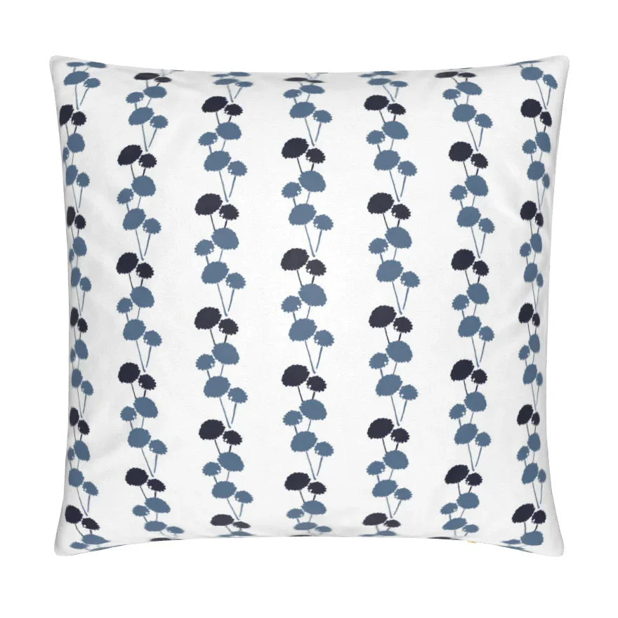 Luxury floral decorative pillow featuring the Dahlia Vine pattern, inspired by blooming dahlias and winding vines, for modern traditional and collected interiors.