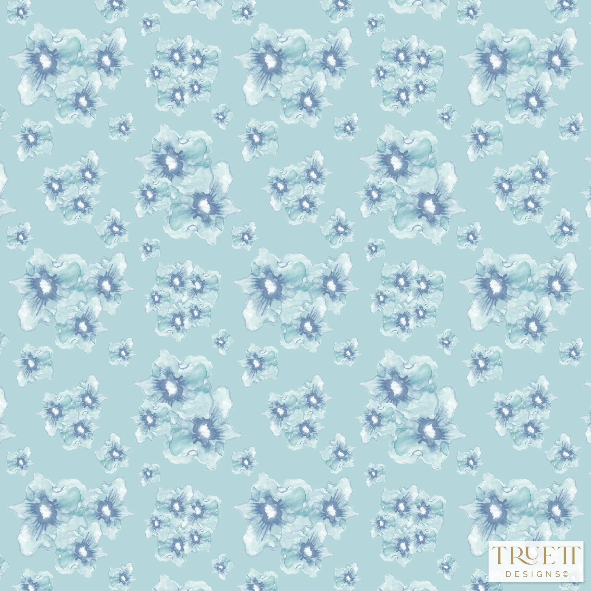 Cottage Garden luxury wallpaper with a small-scale floral pattern inspired by traditional English gardens, ideal for custom interiors, refined bedrooms, charming powder rooms, tailored living spaces, and luxury residential design projects.