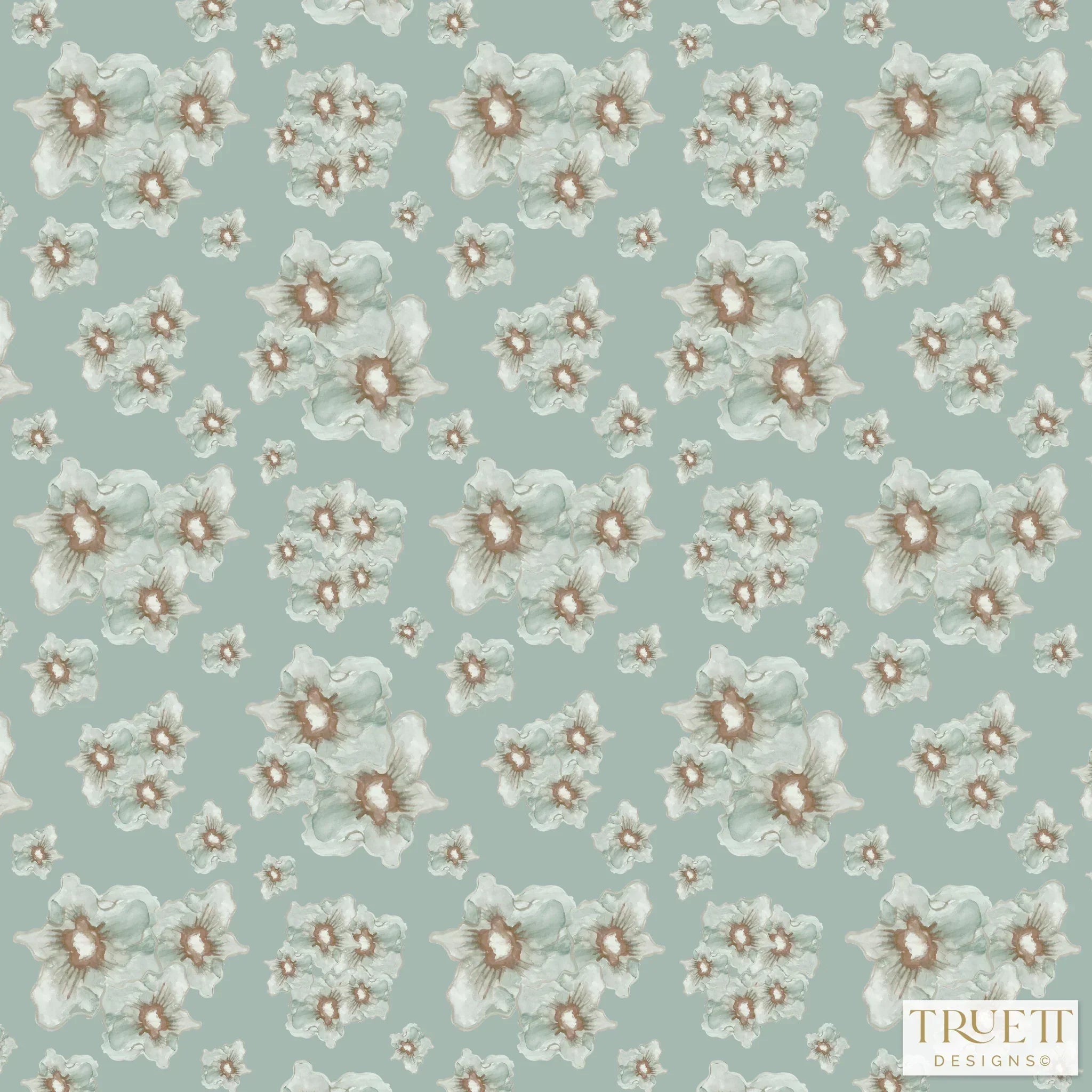 Cottage Garden luxury wallpaper with a small-scale floral pattern inspired by traditional English gardens, ideal for custom interiors, refined bedrooms, charming powder rooms, tailored living spaces, and luxury residential design projects.