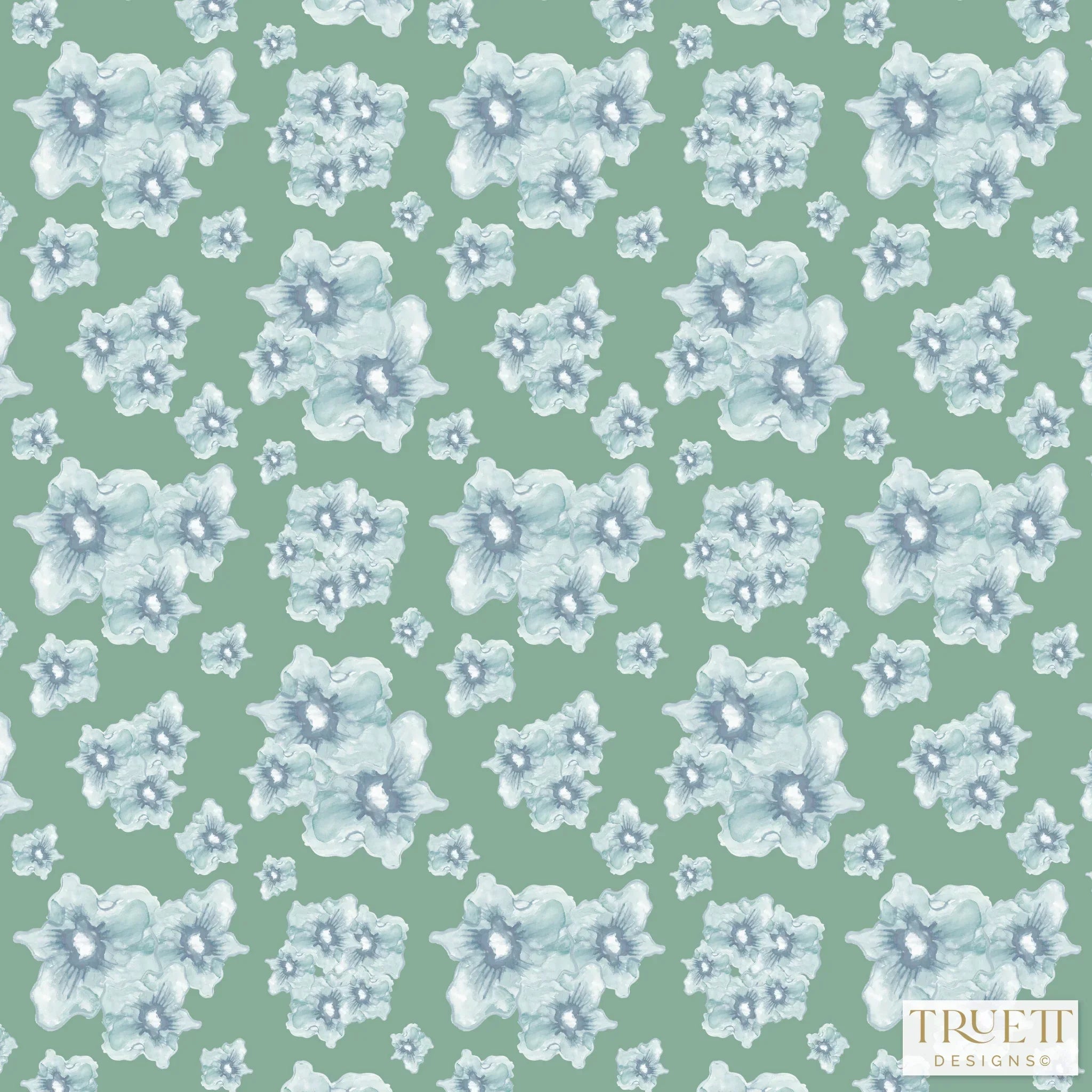 Cottage Garden luxury wallpaper with a small-scale floral pattern inspired by traditional English gardens, ideal for custom interiors, refined bedrooms, charming powder rooms, tailored living spaces, and luxury residential design projects.