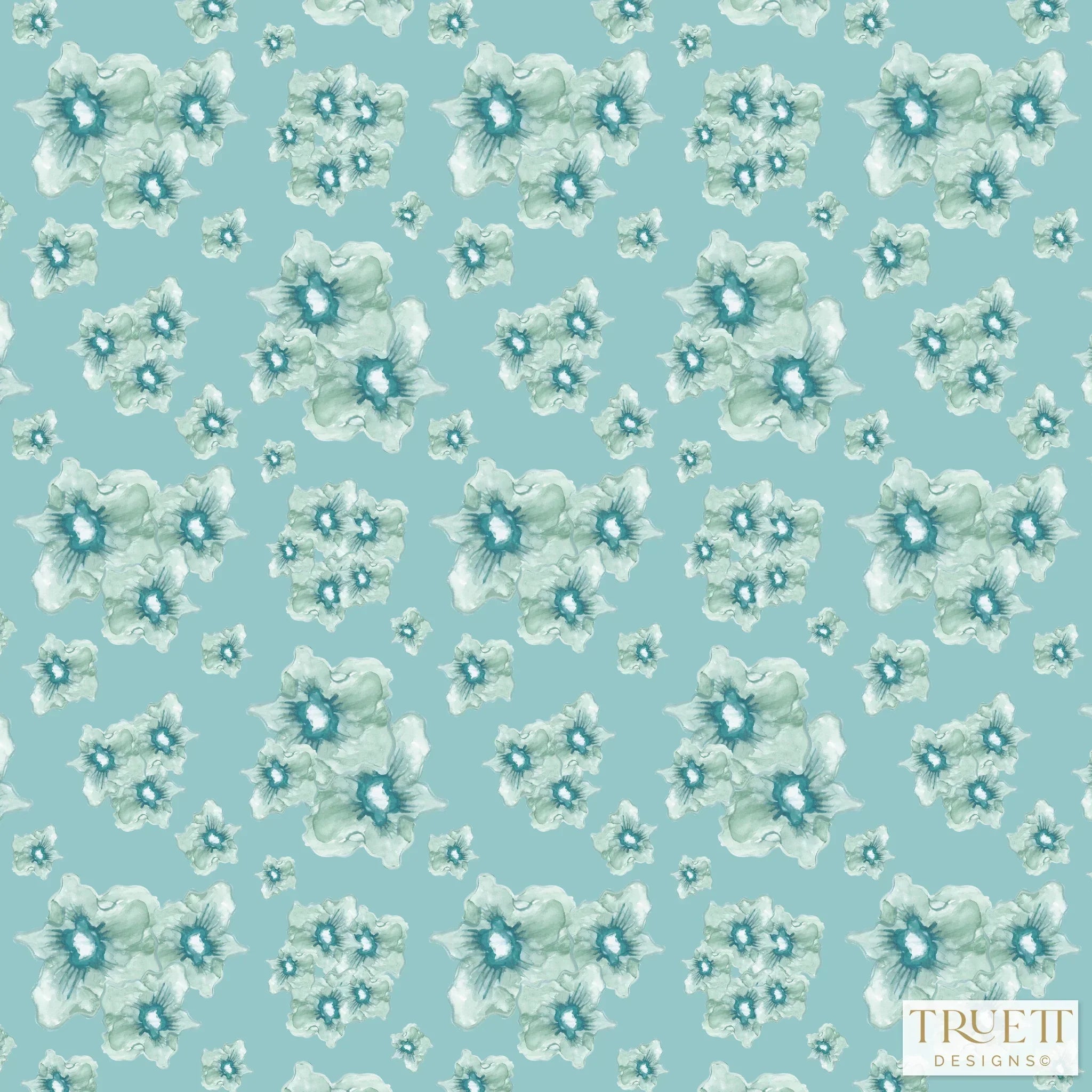 Cottage Garden luxury wallpaper with a small-scale floral pattern inspired by traditional English gardens, ideal for custom interiors, refined bedrooms, charming powder rooms, tailored living spaces, and luxury residential design projects.
