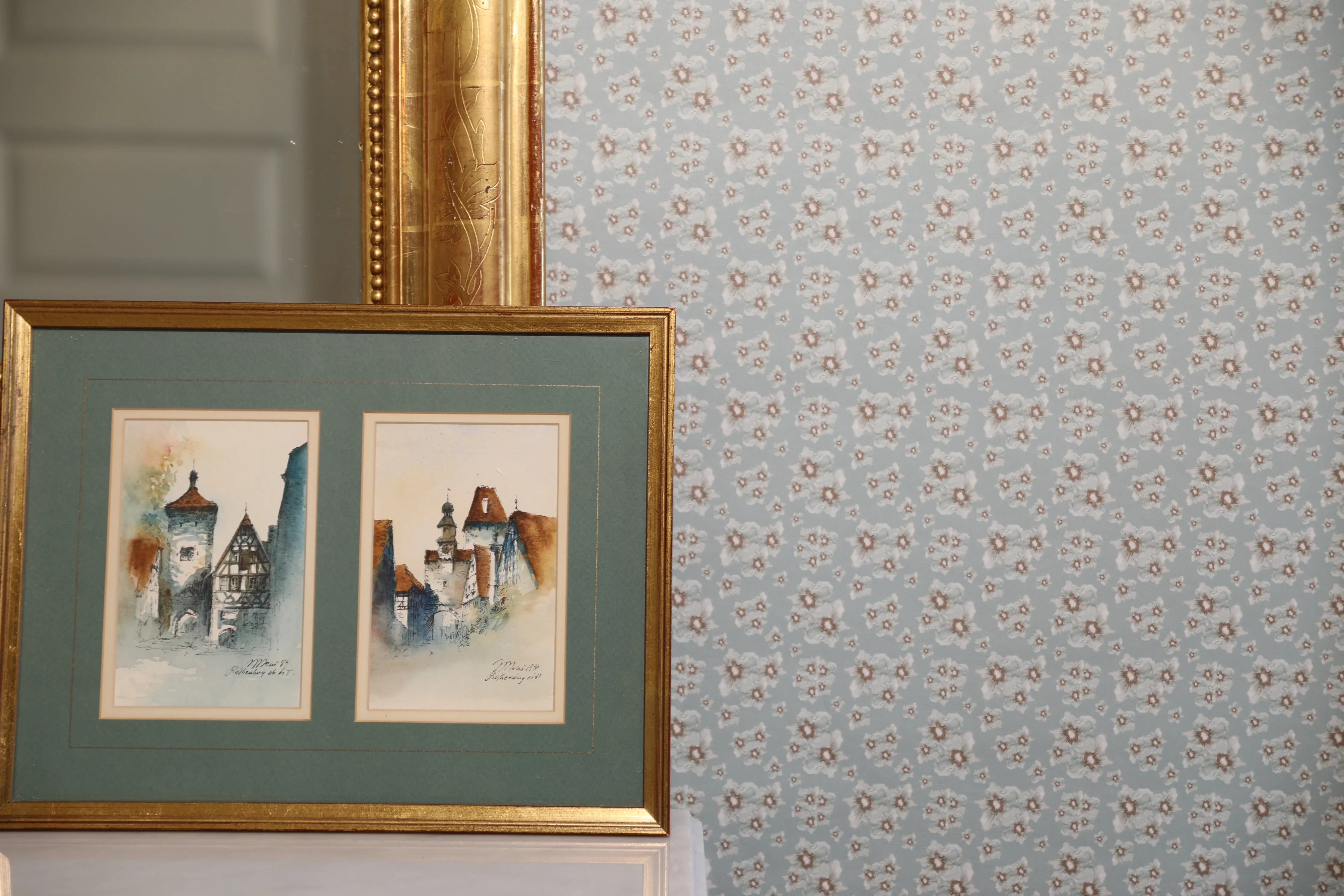Cottage Garden luxury wallpaper with a small-scale floral pattern inspired by traditional English gardens, ideal for custom interiors, refined bedrooms, charming powder rooms, tailored living spaces, and luxury residential design projects.