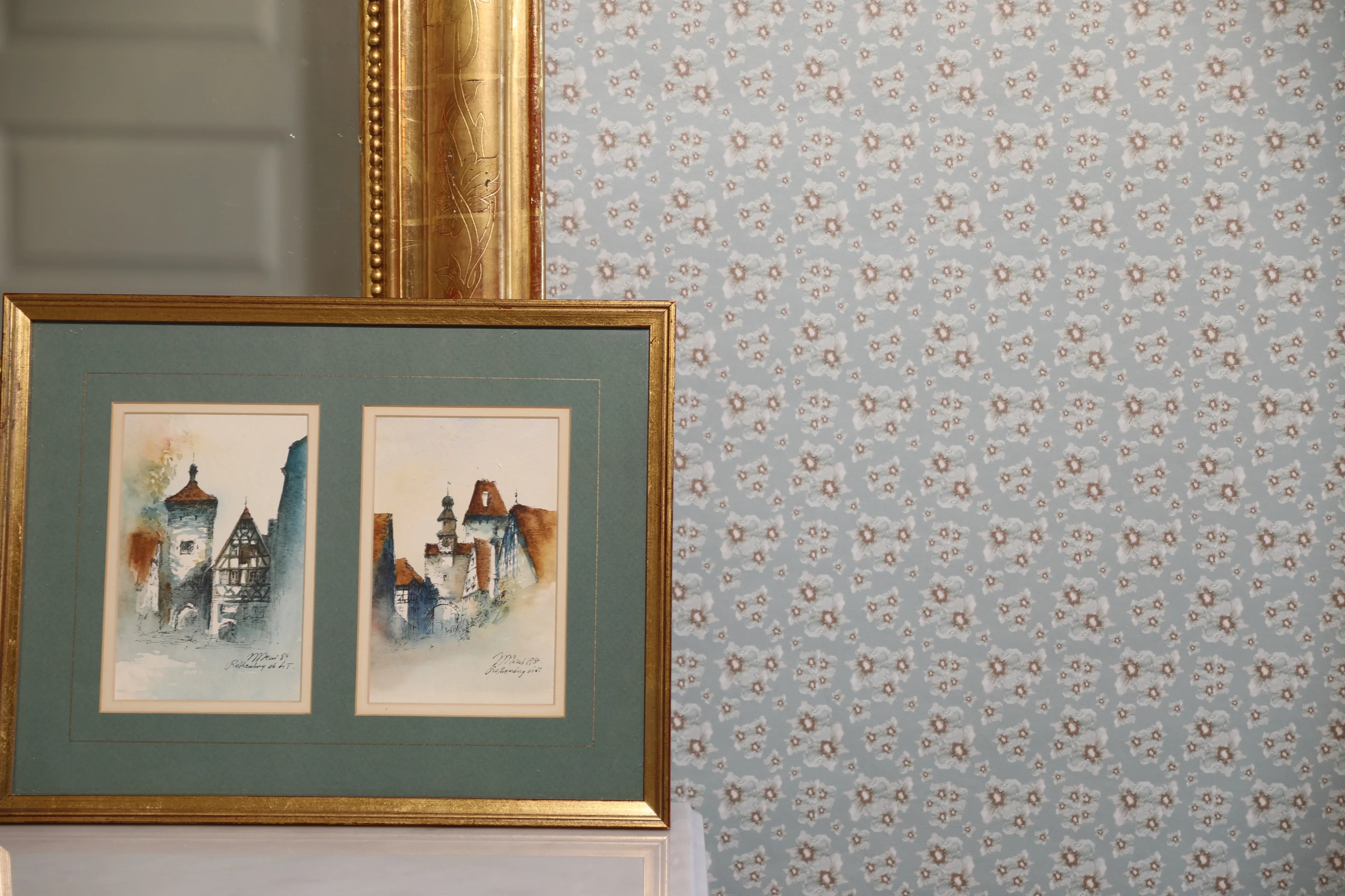 Cottage Garden luxury wallpaper with a small-scale floral pattern inspired by traditional English gardens, ideal for custom interiors, refined bedrooms, charming powder rooms, tailored living spaces, and luxury residential design projects.