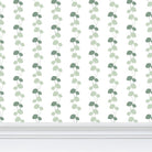 Luxury botanical and floral wallpaper featuring an elegant linear dahlia vine pattern inspired by English gardens, designed for modern traditional interiors, powder rooms, bedrooms, dining spaces, and layered luxury homes. Sustainably printed in England by Truett Designs.