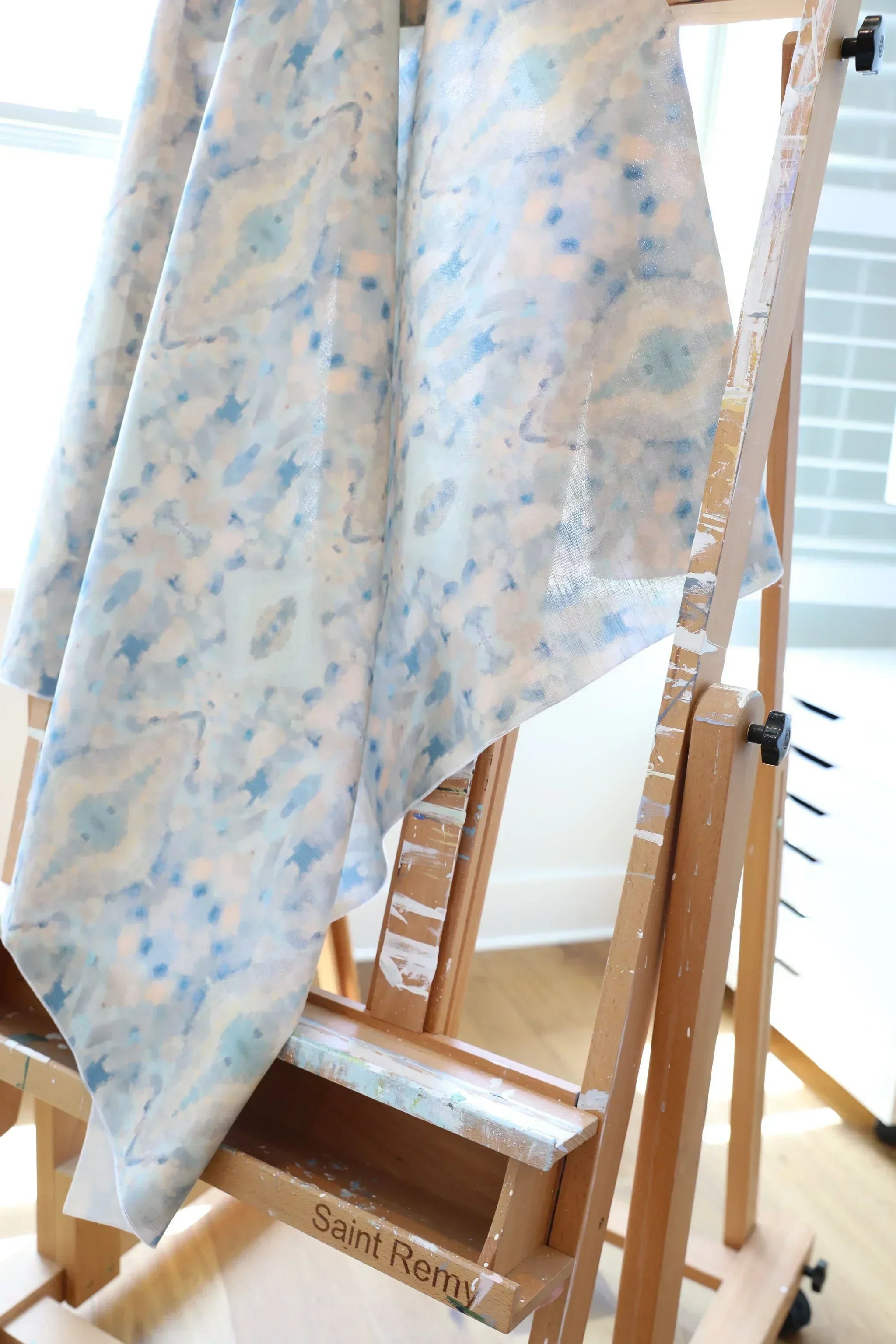 Luxury abstract fabric with layered organic movement inspired by Colorado River rock, designed for drapery, upholstery, bedding, and modern traditional interiors. Large-scale pattern with soft tonal variation and natural texture for collected luxury homes. Sustainably printed and handcrafted in England by Truett Designs.