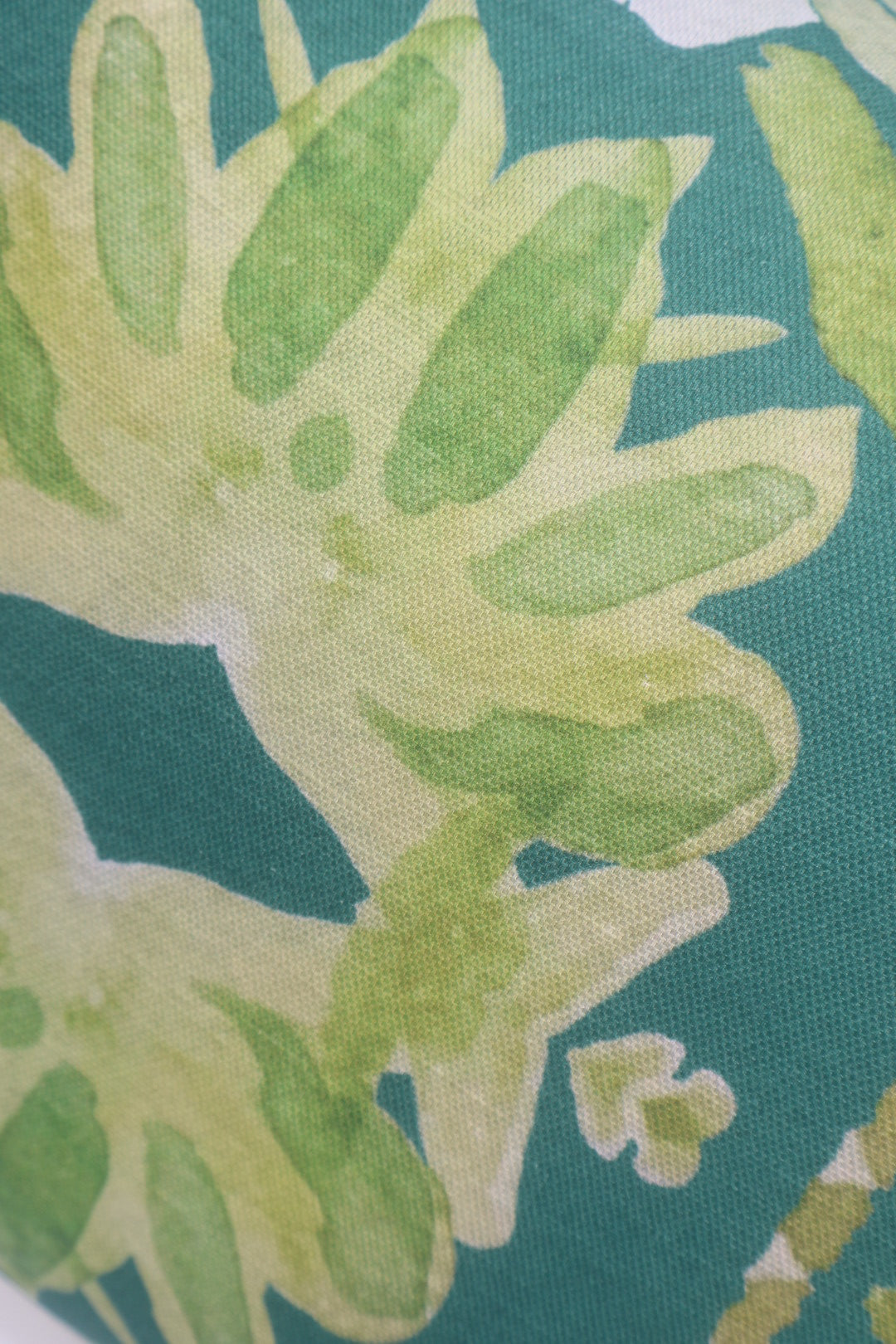 Wildflowers I Dark Green luxury pillow featuring a large-scale abstract floral pattern in rich green tones, handcrafted in England for layered designer interiors, luxury living rooms, and thoughtfully curated home